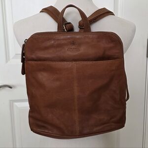 Oak and Tan genuine leather backpack